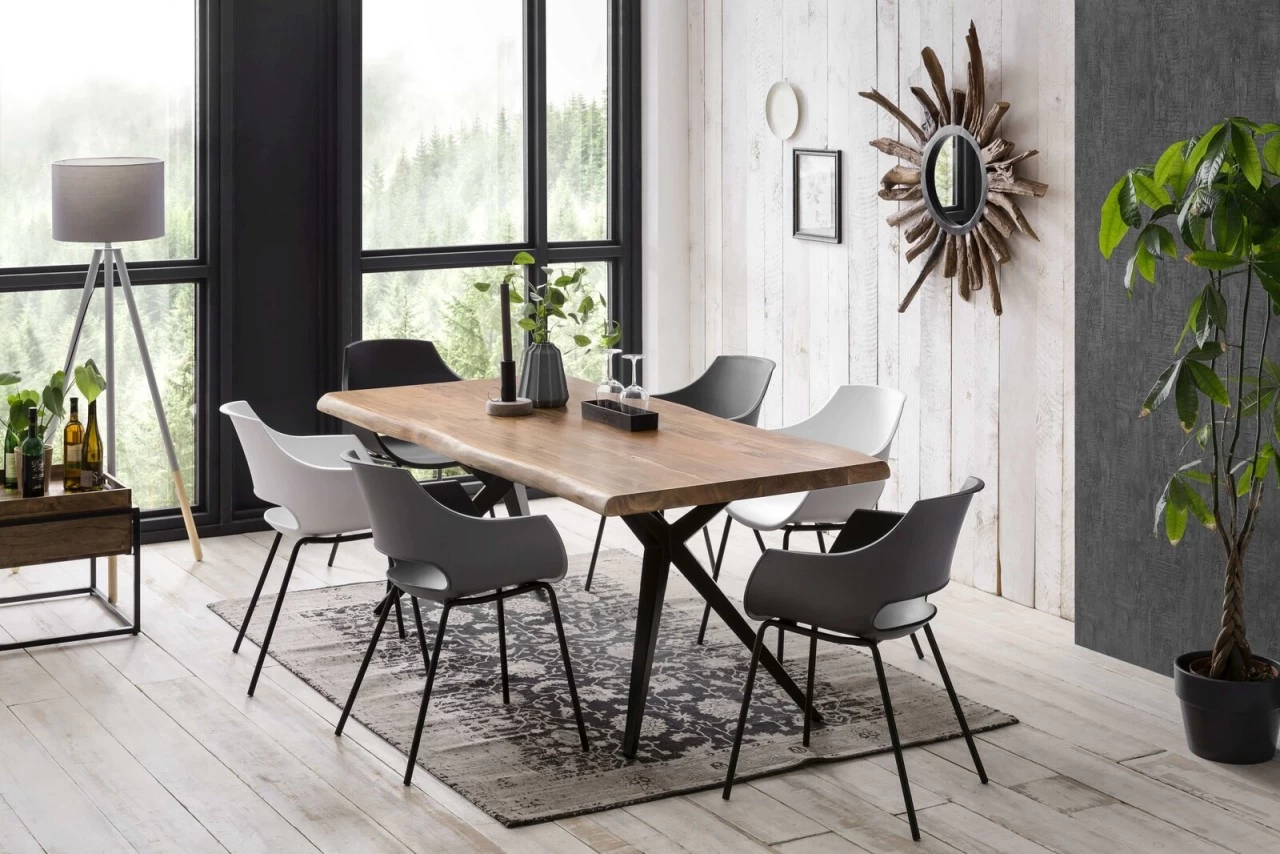 Livingruhm Stuhl 2er-Set Weiß-schwarz 6 Livingruhm Stuhl 2er-Set Weiß-schwarz – Bild 4