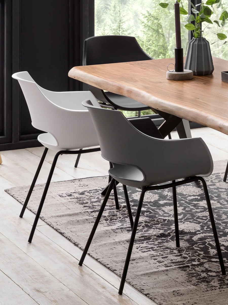 Livingruhm Stuhl 2er-Set Weiß-schwarz 7 Livingruhm Stuhl 2er-Set Weiß-schwarz – Bild 5