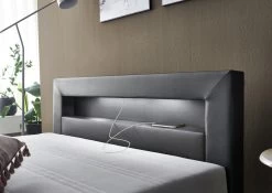 Relita Boxbett MINA Mit LED & USB, Polsterbett Schwarz 140 X 200 Cm 8 Relita Boxbett MINA Mit LED & USB, Polsterbett Schwarz 140 X 200 Cm -Paulmann Store 1132544 XB4514286 B140 Detail LED Boxbett MINA mit LED schwarz 140x200 1280x1280