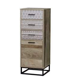 Livingruhm Kommode Mit 3 Schubladen, 1 Tür Natur Mit Schwarz-weiß Gemustert -Paulmann Store 11761 95 2 4 1280x1280