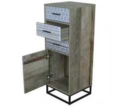 Livingruhm Kommode Mit 3 Schubladen, 1 Tür Natur Mit Schwarz-weiß Gemustert -Paulmann Store 11761 95 6 4 1280x1280