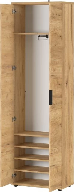 Livingruhm Garderobenschrank Eiche 59 X 199 X 34 Cm -Paulmann Store 2796 243 pe open a cut 1280x1280