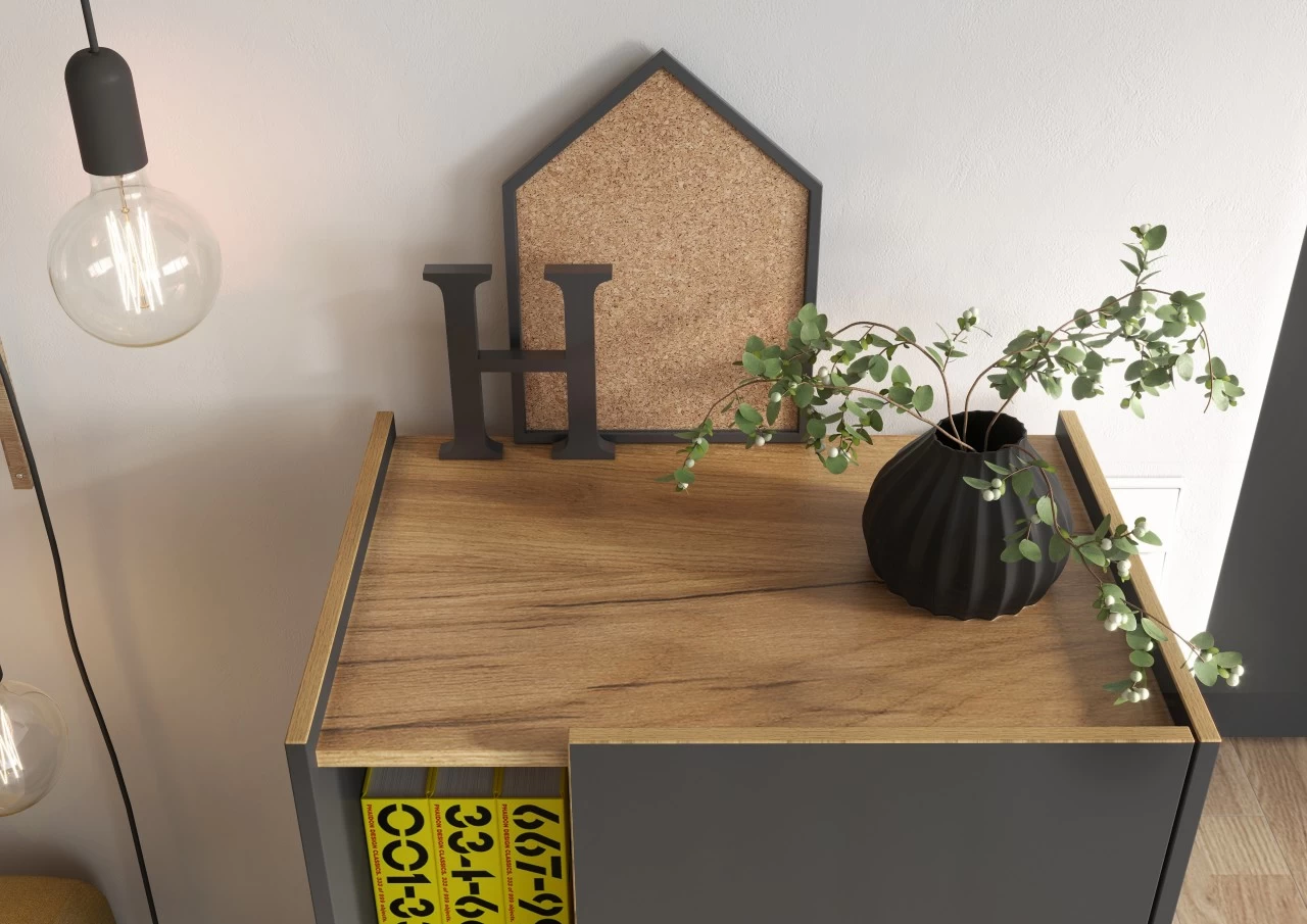 Livingruhm Aktenschrank Eiche Graphit 62 X 115 X 42 Cm 6 Livingruhm Aktenschrank Eiche Graphit 62 X 115 X 42 Cm – Bild 4