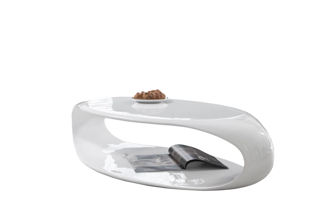 SalesFever Couchtisch Oval Weiß 4 SalesFever Couchtisch Oval Weiß – Bild 2