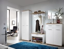 Livingruhm Schuhschrank Eiche Weiß174 X 110 X 37 Cm