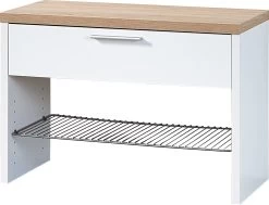 Livingruhm Schuhbank Eiche Weiß 76 X 53 X 35 Cm