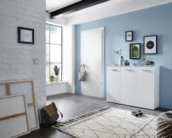 Livingruhm Schuhschrank Eiche Weiß 134 X 101 X 37 Cm