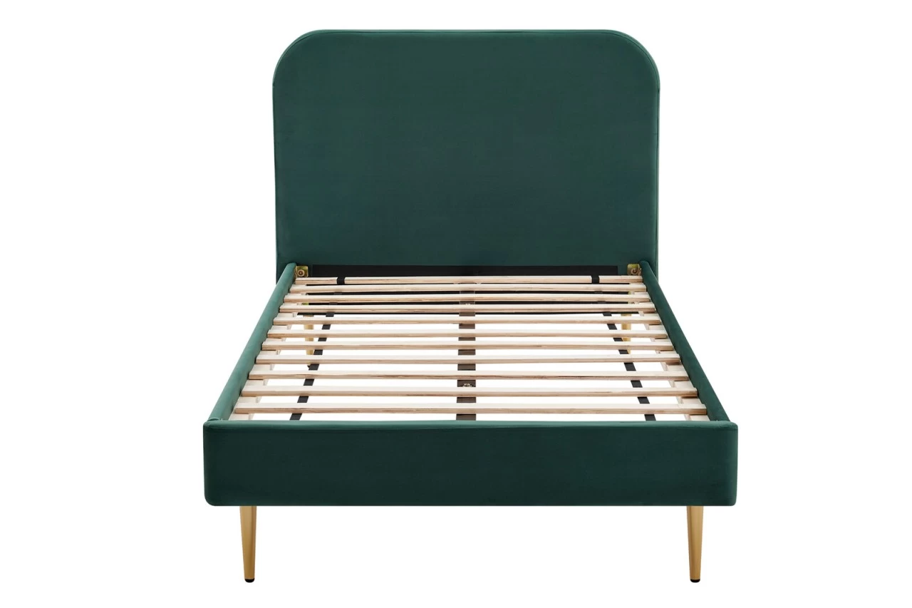 SalesFever Polsterbett Mit Samtbezug 90 X 200 Cm Inklusive Lattenrost Grün – Goldfarben 3 SalesFever Polsterbett Mit Samtbezug 90 X 200 Cm Inklusive Lattenrost Grün – Goldfarben