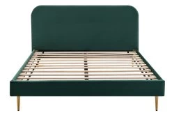 SalesFever Polsterbett Mit Samtbezug 140 X 200 Cm Inklusive Lattenrost Grün – Goldfarben