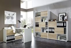 Livingruhm Schreibtisch Eiche Weiß