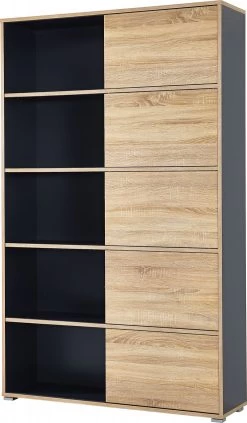 Livingruhm Schiebetürregal Eiche Anthrazit 120 X 196 X 35 Cm 9 Livingruhm Schiebetürregal Eiche Anthrazit 120 X 196 X 35 Cm -Paulmann Store 4037 161 pe dek b1 cut 1280x1280