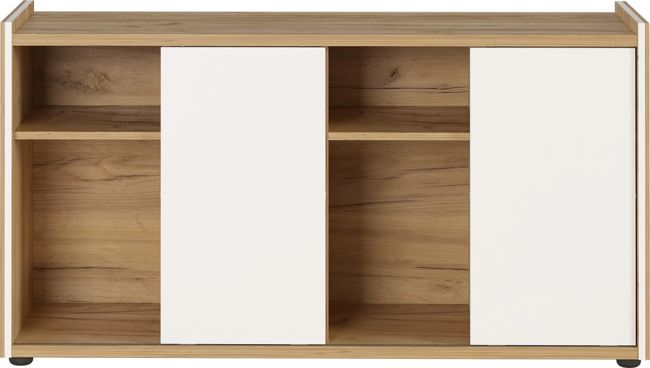 Livingruhm Sideboard Eiche Weiß 120 X 64 X 40 Cm 4 Livingruhm Sideboard Eiche Weiß 120 X 64 X 40 Cm – Bild 2