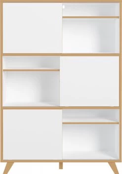 Livingruhm Schiebetürregal Eiche Weiß 120 X 172 X 40 Cm 9 Livingruhm Schiebetürregal Eiche Weiß 120 X 172 X 40 Cm -Paulmann Store 4172 513 fr a cut 1280x1280