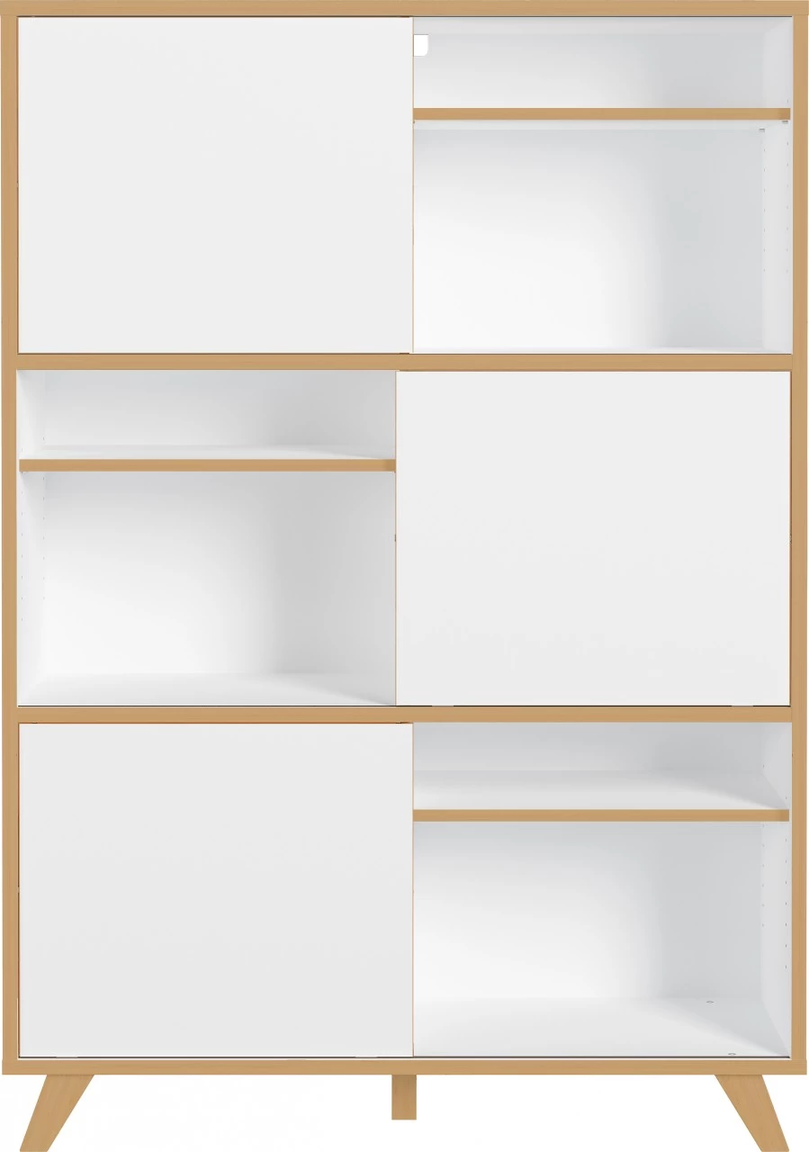 Livingruhm Schiebetürregal Eiche Weiß 120 X 172 X 40 Cm 6 Livingruhm Schiebetürregal Eiche Weiß 120 X 172 X 40 Cm – Bild 4