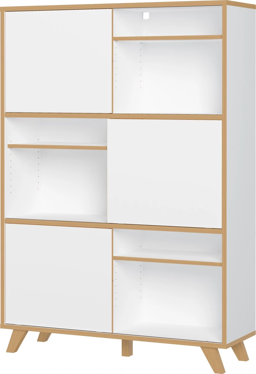 Livingruhm Schiebetürregal Eiche Weiß 120 X 172 X 40 Cm 4 Livingruhm Schiebetürregal Eiche Weiß 120 X 172 X 40 Cm – Bild 2