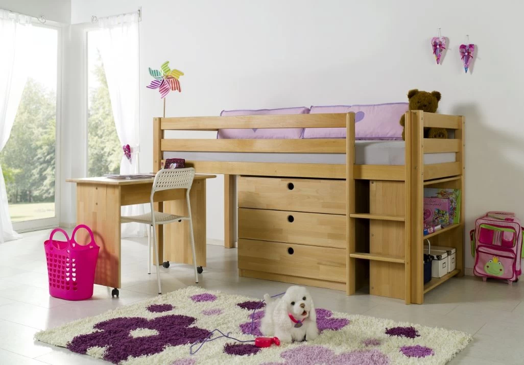 Relita Hochbett ALEX Kinderbett 90 X 200 Cm Buche Massiv Natur 4 Relita Hochbett ALEX Kinderbett 90 X 200 Cm Buche Massiv Natur – Bild 2