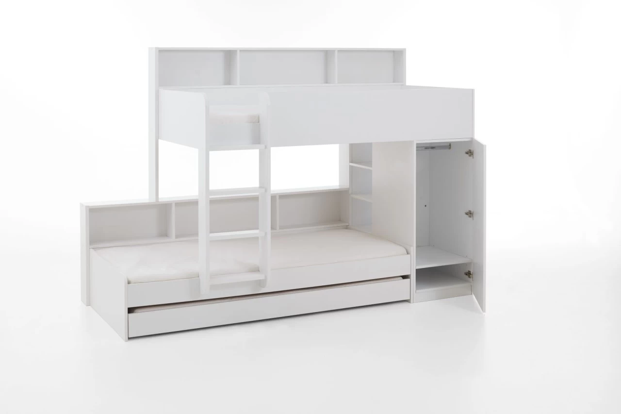 Relita Etagenbett Sina 90 Cm X 200 Cm Mit Kleiderschrank Spanplatte Weiß 11 Relita Etagenbett Sina 90 Cm X 200 Cm Mit Kleiderschrank Spanplatte Weiß – Bild 9