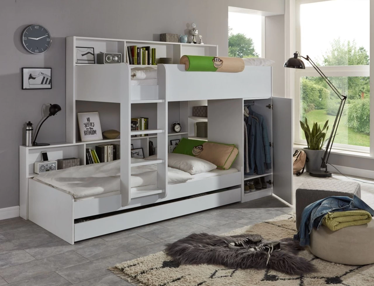 Relita Etagenbett Sina 90 Cm X 200 Cm Mit Kleiderschrank Spanplatte Weiß 3 Relita Etagenbett Sina 90 Cm X 200 Cm Mit Kleiderschrank Spanplatte Weiß