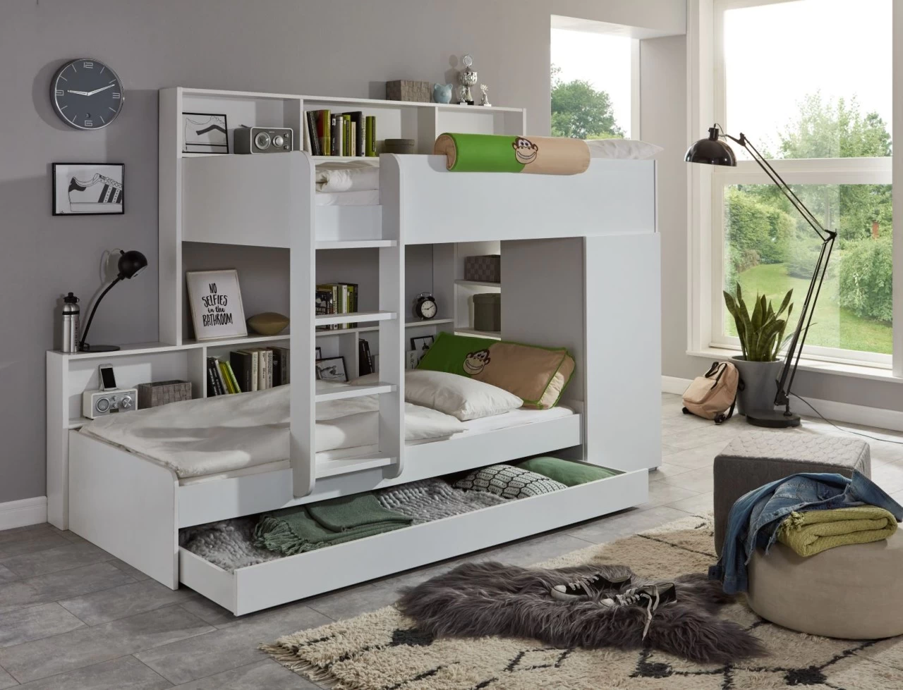 Relita Etagenbett Sina 90 Cm X 200 Cm Mit Kleiderschrank Spanplatte Weiß 4 Relita Etagenbett Sina 90 Cm X 200 Cm Mit Kleiderschrank Spanplatte Weiß – Bild 2