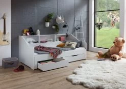 Relita Kojenbett Rene Mit Regal, Ausziehbar, Inkl. 2 Schubladen