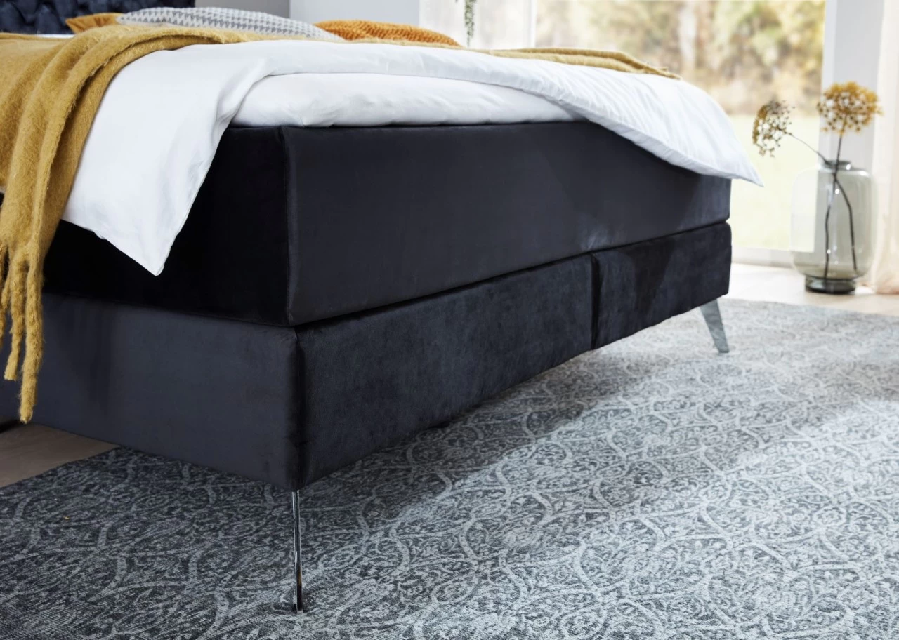 Livingruhm Boxspringbett La Maison 180 X 200 Cm Schwarz Metallfüße Graphit 4 Livingruhm Boxspringbett La Maison 180 X 200 Cm Schwarz Metallfüße Graphit – Bild 2
