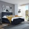 Livingruhm Boxspringbett La Maison 160 X 200 Cm Dunkelblau Metallfüße Graphit