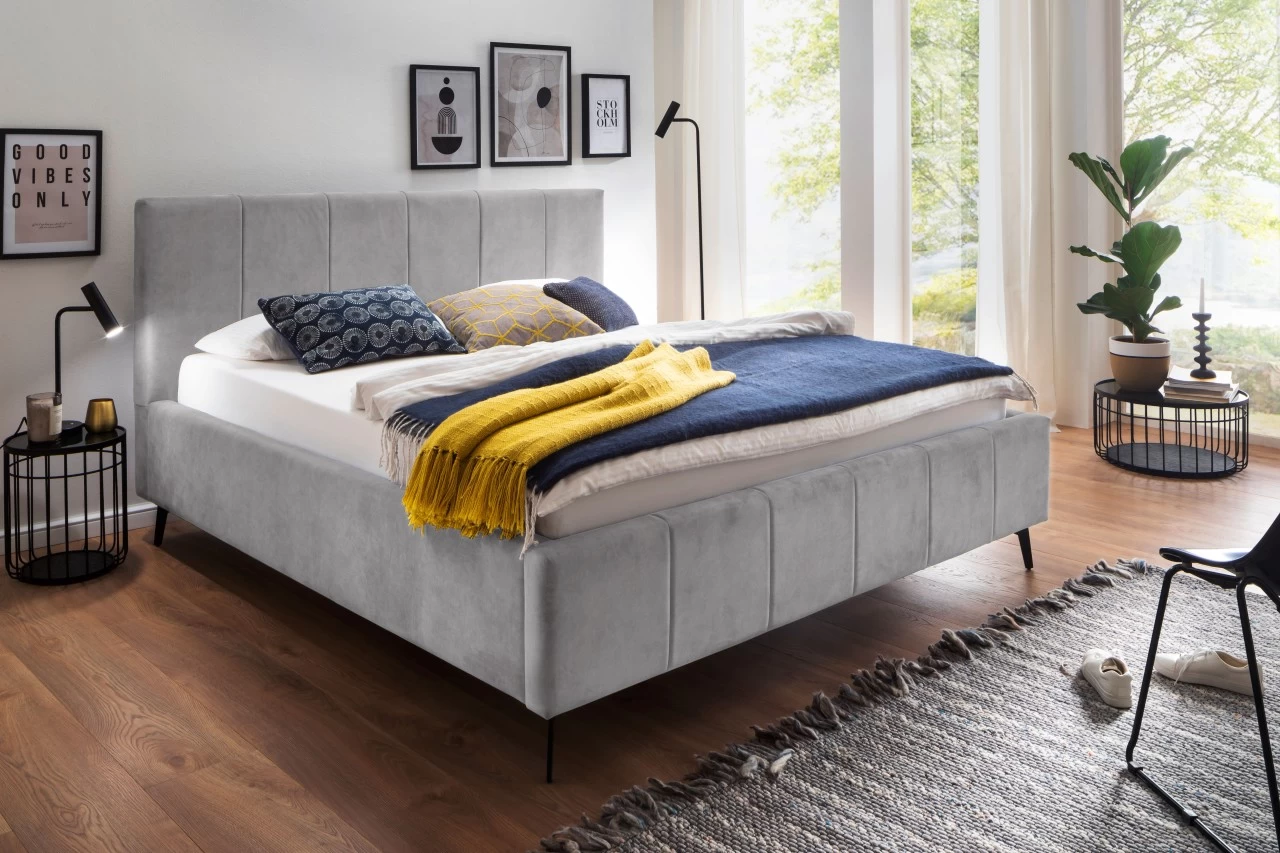 Livingruhm Polsterbett Lizzano 160 X 200 Cm Hellgrau 4 Livingruhm Polsterbett Lizzano 160 X 200 Cm Hellgrau – Bild 2