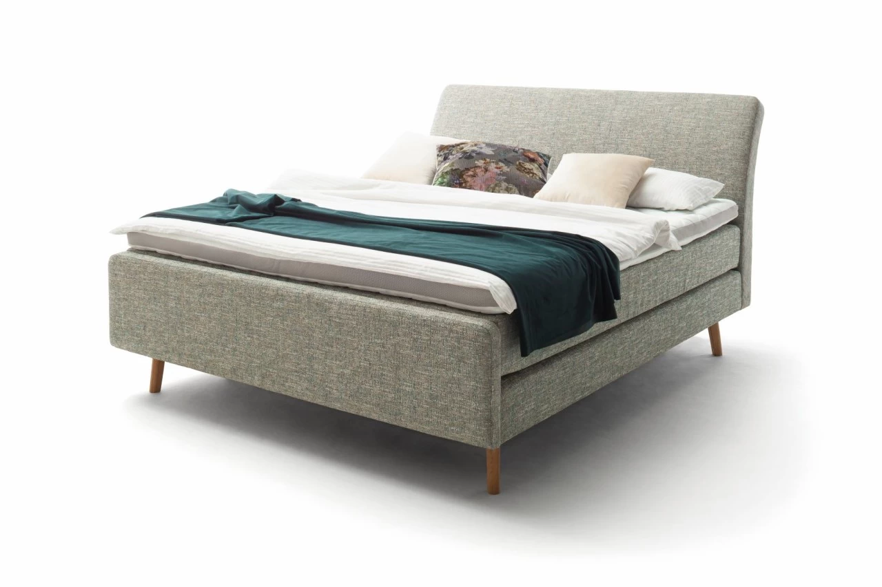 Livingruhm Boxspringbett MILA 180 X 200 Cm Holzfuß Grau 4 Livingruhm Boxspringbett MILA 180 X 200 Cm Holzfuß Grau – Bild 2
