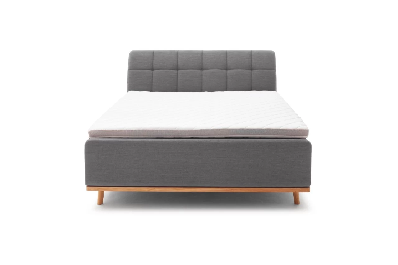 Livingruhm Boxspringbett MILA 200 X 200 Cm Stoff Capri Holzfuß Inkl. Leiste Anthrazit 3 Livingruhm Boxspringbett MILA 200 X 200 Cm Stoff Capri Holzfuß Inkl. Leiste Anthrazit