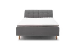 Livingruhm Boxspringbett MILA 200 X 200 Cm Stoff Capri Holzfuß Anthrazit