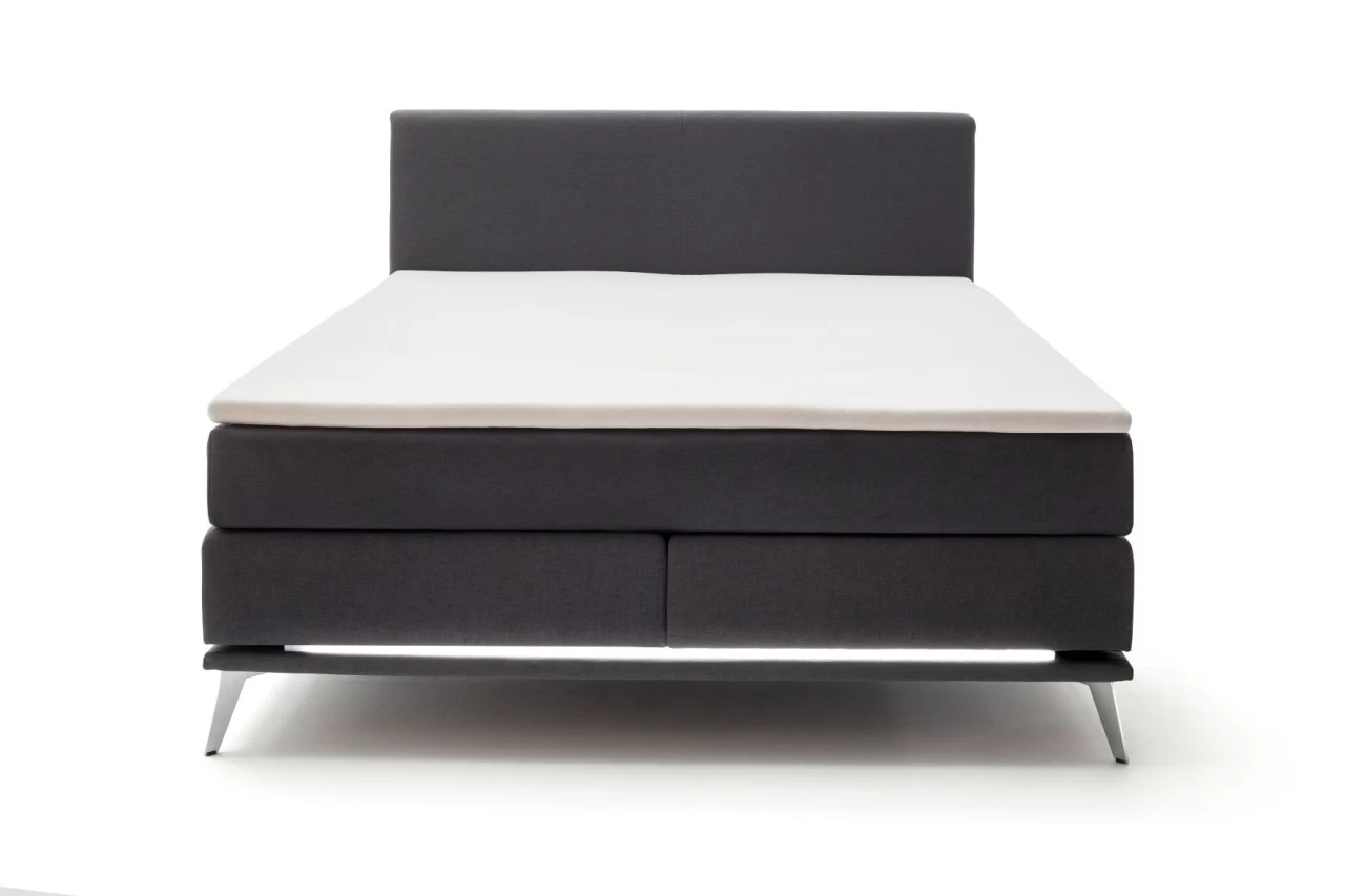 Livingruhm Boxspringbett Milano 180 X 200 Cm Anthrazit Metallfuß In Chromoptik 3 Livingruhm Boxspringbett Milano 180 X 200 Cm Anthrazit Metallfuß In Chromoptik