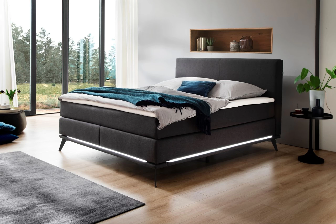 Livingruhm Boxspringbett Milano 200 X 200 Cm Anthrazit 4 Livingruhm Boxspringbett Milano 200 X 200 Cm Anthrazit – Bild 2