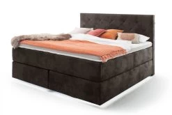 Livingruhm Boxspringbett New York 200 X 200 Cm Dunkelbraun