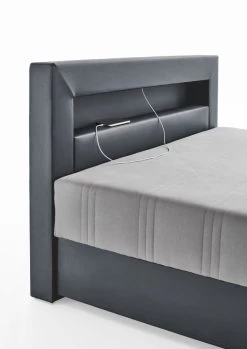 Relita Boxbett MINA Mit LED & USB, Polsterbett Grau 140 X 200 Cm -Paulmann Store XB45124129 B140 15 1280x1280
