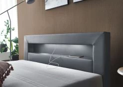 Relita Boxbett MINA Mit LED & USB, Polsterbett Grau 140 X 200 Cm -Paulmann Store XB45124129 B140 7 1280x1280