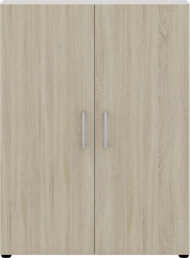 Aktenschrank Direct Korpus Weiß Front Sonoma Eiche 3 Ordnerhöhen 2 Türen 4 Aktenschrank Direct Korpus Weiß Front Sonoma Eiche 3 Ordnerhöhen 2 Türen – Bild 2