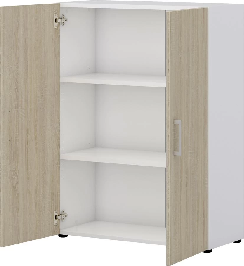 Aktenschrank Direct Korpus Weiß Front Sonoma Eiche 3 Ordnerhöhen 2 Türen 5 Aktenschrank Direct Korpus Weiß Front Sonoma Eiche 3 Ordnerhöhen 2 Türen – Bild 3