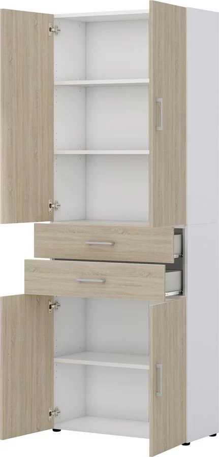 Aktenschrank Direct Weiß Front Sonoma Eiche 6 Ordnerhöhen 4 Türig 2 SK 4 Aktenschrank Direct Weiß Front Sonoma Eiche 6 Ordnerhöhen 4 Türig 2 SK – Bild 2