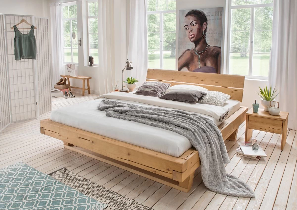 Livingruhm Balkenbett Kolding Massivholzbett Fichte Natur Geölt 4 Livingruhm Balkenbett Kolding Massivholzbett Fichte Natur Geölt – Bild 2