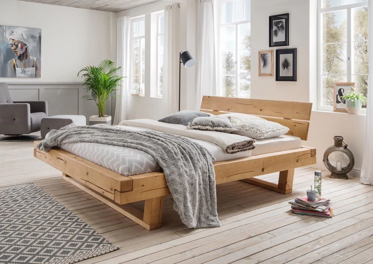 Livingruhm Balkenbett Kolding Massivholzbett Fichte Natur Geölt 3 Livingruhm Balkenbett Kolding Massivholzbett Fichte Natur Geölt