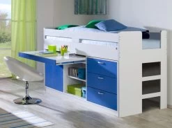 Relita Hochbett Bonny 90 X 200 Cm Blau Funktionsbett Inkl. Rollrost