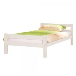Relita Bett Helga 90 X 200 Cm Einzelbett Buche Massiv Weiß Inkl. Rollrost