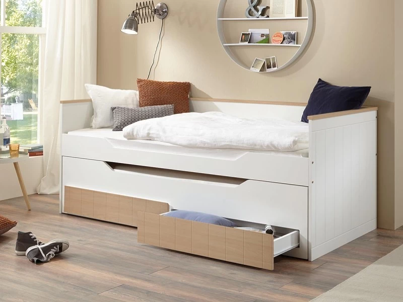 Relita Funktionsbett Ronny 90 X 200 Cm 2 Liegeflächen Bettkasten 2 Schubladen Bicolor Buche 4 Relita Funktionsbett Ronny 90 X 200 Cm 2 Liegeflächen Bettkasten 2 Schubladen Bicolor Buche – Bild 2