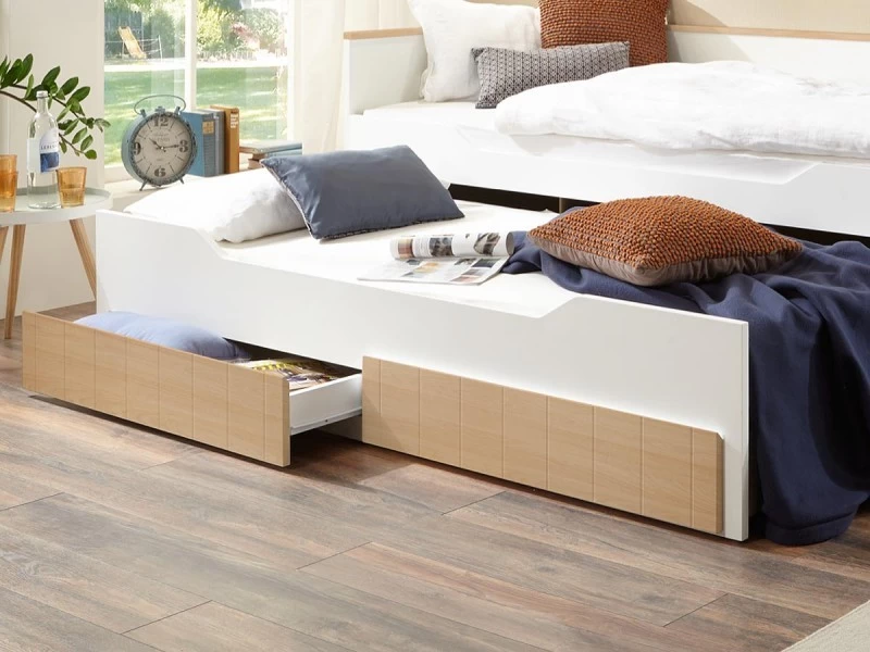 Relita Funktionsbett Ronny 90 X 200 Cm 2 Liegeflächen Bettkasten 2 Schubladen Bicolor Buche 6 Relita Funktionsbett Ronny 90 X 200 Cm 2 Liegeflächen Bettkasten 2 Schubladen Bicolor Buche – Bild 4