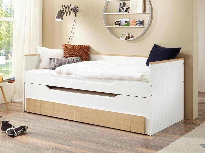 Relita Funktionsbett Ronny 90 X 200 Cm 2 Liegeflächen Bettkasten 2 Schubladen Bicolor Buche 3 Relita Funktionsbett Ronny 90 X 200 Cm 2 Liegeflächen Bettkasten 2 Schubladen Bicolor Buche