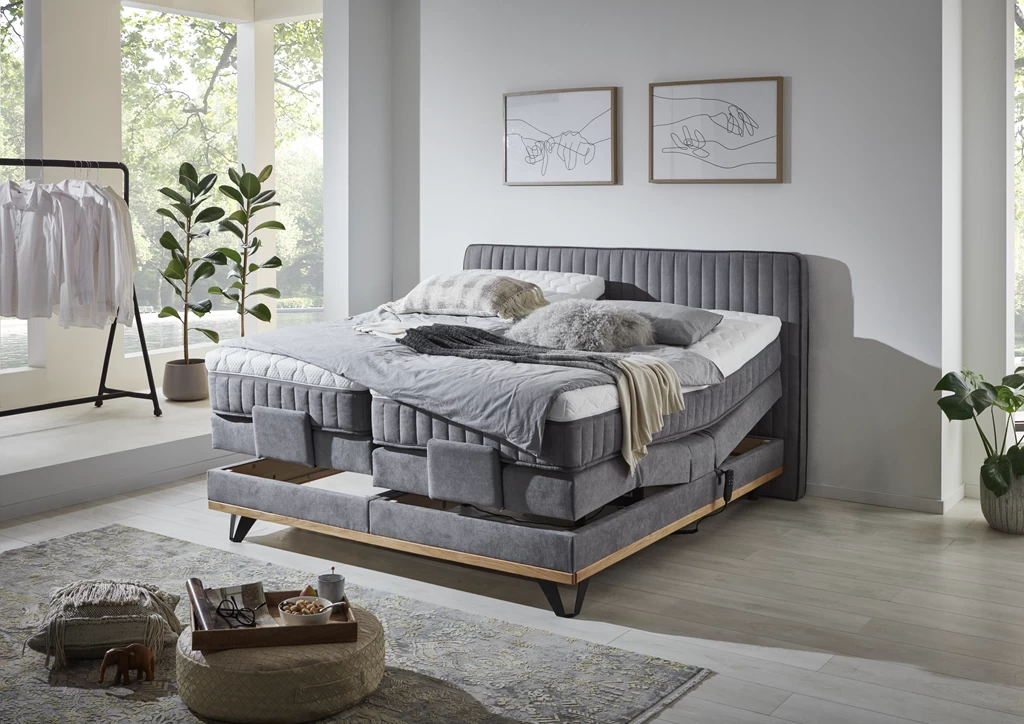 Relita Boxspringbett Bern Elektronisch 180 X 200 Cm Grau Mit Topper + Schubladen 4 Relita Boxspringbett Bern Elektronisch 180 X 200 Cm Grau Mit Topper + Schubladen – Bild 2