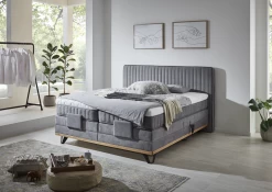 Relita Boxspringbett Bern Elektronisch 180 X 200 Cm Grau Mit Topper + Schubladen