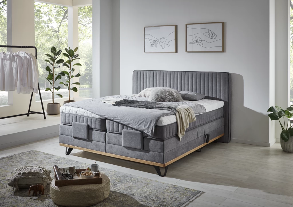Relita Boxspringbett Bern Elektronisch 180 X 200 Cm Grau Mit Topper + Schubladen 3 Relita Boxspringbett Bern Elektronisch 180 X 200 Cm Grau Mit Topper + Schubladen