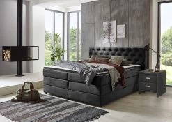 Relita Boxspringbett Lancy 180 X 200 Cm Anthrazit Topper + Bettkasten -Paulmann Store boxspringbett lancy von relita 180x200 cm anthrazit mit topper 12253 cisP 1280x1280