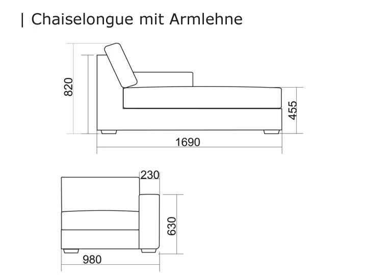 Livingruhm Lynn Chaiselongue Armlehne Links Silvertex 4 Livingruhm Lynn Chaiselongue Armlehne Links Silvertex – Bild 2